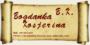 Bogdanka Kosjerina vizit kartica